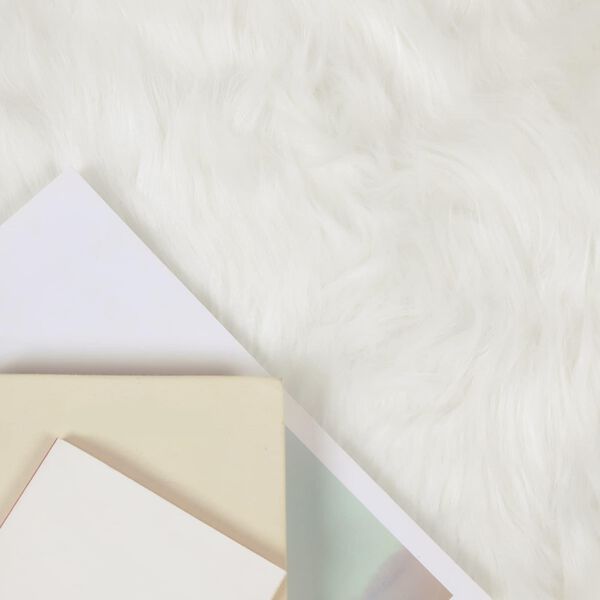 vidaXL Изкуствен овчи килим Tafalla Бяло 60 x 90 cm Полиестер