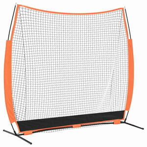 vidaXL Мрежа за тренировки по бейзбол Черно 250 x 106,5 x 210 см