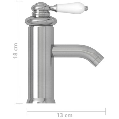 vidaXL Смесител за баня, сребрист, 130x180 мм