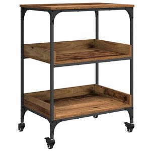 vidaXL Кухненска количка Старо дърво 60 x 41 x 80.5 см