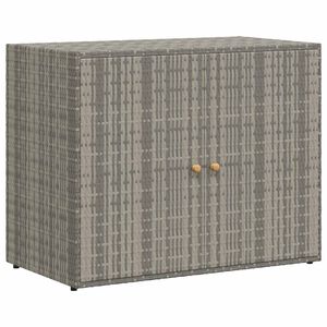 vidaXL Градински шкаф за съхранение сив 100x55,5x80 см полиратан