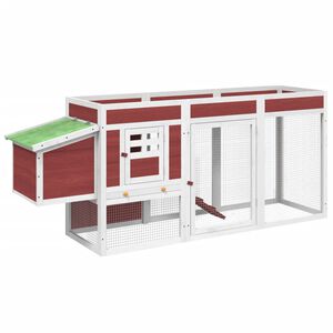 vidaXL Кокошарник мока 204x50x84 см бор масив