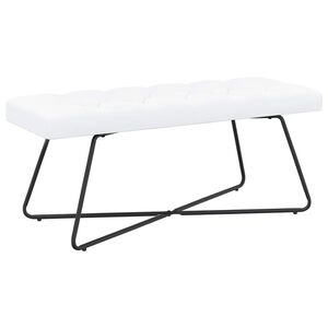 vidaXL Пейка с копчета Бяло 110 x 40 x 46 cm Текстил