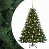 vidaXL Изкуствена коледна елха с топки 120 см 150 LED светодиода