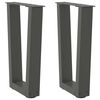 vidaXL Крака за масичка за кафе, V-образна, 2 бр., антрацит, 38 x (42-43,3) см, стомана