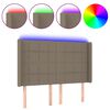 vidaXL LED горна табла за легло, таупе, 147x16x118/128 см, плат