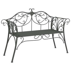 vidaXL Градинска пейка 2-Брой места 130 x 47 x 90 см Стомана