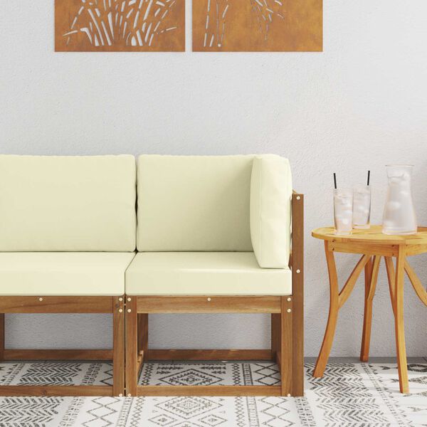 vidaXL Външен ъглов диван Солидно акациево дърво