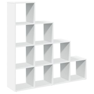 vidaXL Разделител за стая / библиотека, бял, 4 нива, 131,5x29x131,5 см