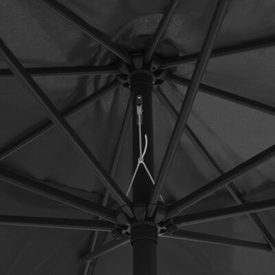 vidaXL Градински чадър с метален прът, 390 см, антрацит