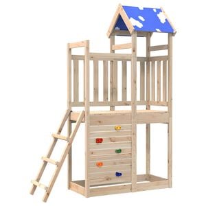 vidaXL Игрална кула Натурално Масивна борова дървесина