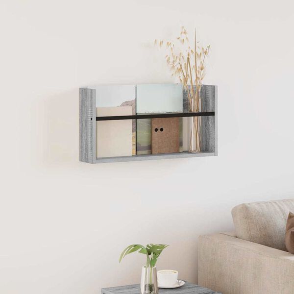 vidaXL Етажерка за списания Сив Сонома 60 x 12 x 30 см Инженерно дърво