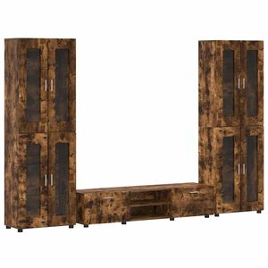 vidaXL Комплект ТВ шкаф с чекмедже FLORIN Димян дъб Инженерно дърво