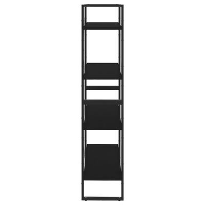 vidaXL 4-етажна библиотека, черна, 80x30x140 см, ПДЧ
