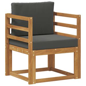 vidaXL Външен диван Солидно акациево дърво и полиестер Естествен