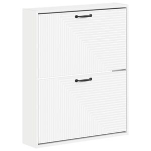 vidaXL Стенно шкафче за обувки HAARLEM 71 x 17 x 86 см Бяло
