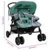 vidaXL Количка за близнаци, зелена, стомана