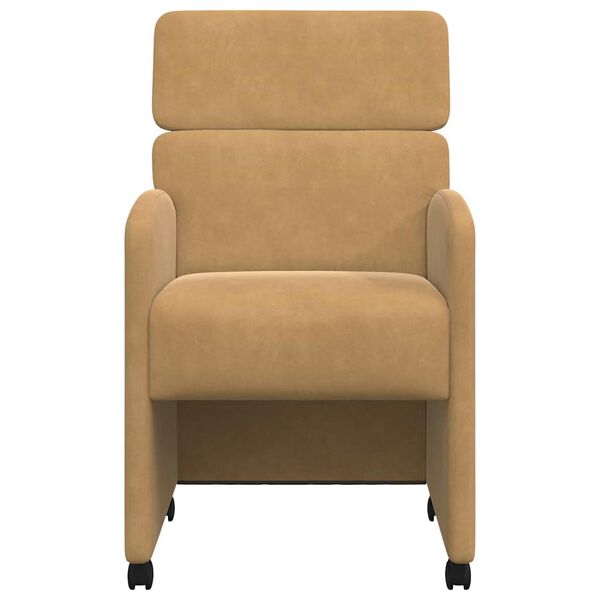 vidaXL Столове с Колела с колела 2 pcs Кафяво 58 x 65 x 98 см Кадифе