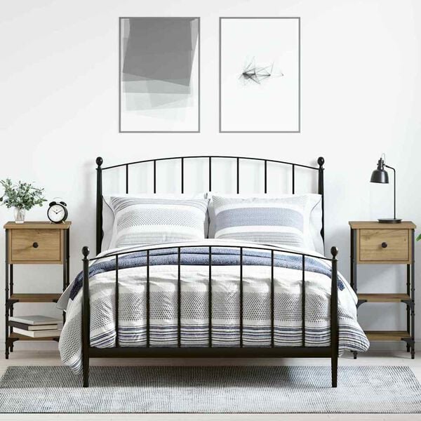 vidaXL Нощен шкаф с чекмедже 2 pcs Кафяво 33.5 x 36 x 70 см