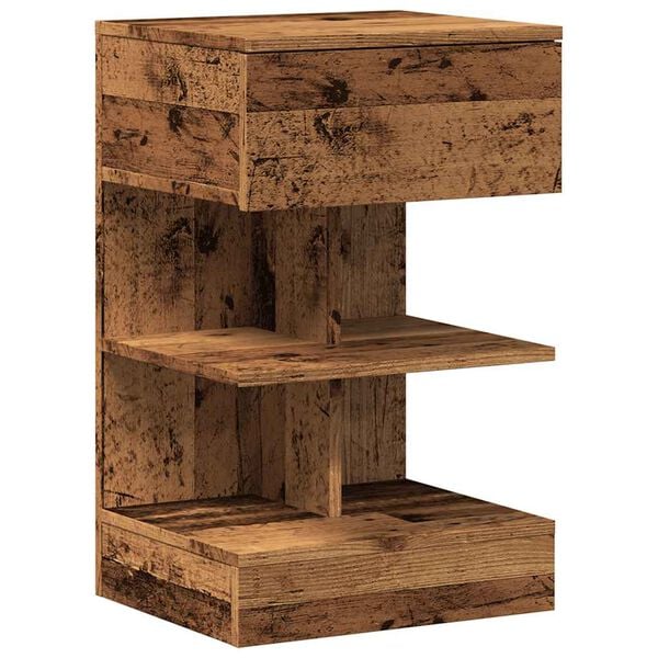vidaXL Нощно шкафче от старо дърво 40x35x65 cm Инженерна дървесина