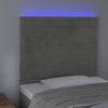 vidaXL LED горна табла за легло, светлосива, 100x5x118/128 см, кадифе