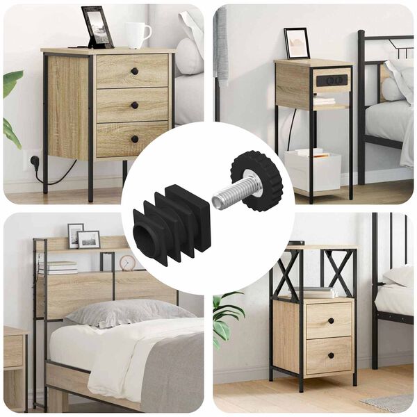 vidaXL Нивелиращи устройства за мебели Регулирума 1895 pcs Черно ПП