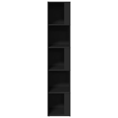 vidaXL Ъглов шкаф, черен, 33x33x164,5 см, ПДЧ