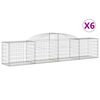 vidaXL Габионни кошници арка 6 бр 300x50x60/80 см поцинковано желязо