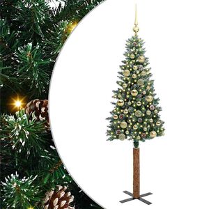 vidaXL Тясно коледно дърво Зелен 150 cm ПВЦ и масивно борово дърво