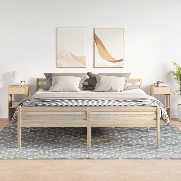 vidaXL Нощни шкафчета с чекмеджета, 2 бр, дъб сонома, 35x34x66,5 см