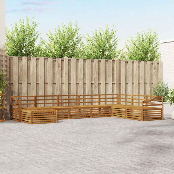 vidaXL Комплекти дивани 8 pcs Естествен Солидно акациево дърво