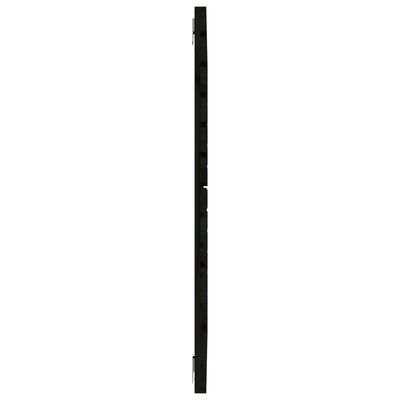 vidaXL Стенна табла за спалня, черна, 81x3x91,5 см, борово дърво масив