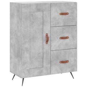 vidaXL Сайдборд, бетонно сив, 69,5x34x90 см, инженерно дърво