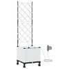 vidaXL Градинска саксия с напояване и колела Бяло 40 x 40 x 148 см ПП