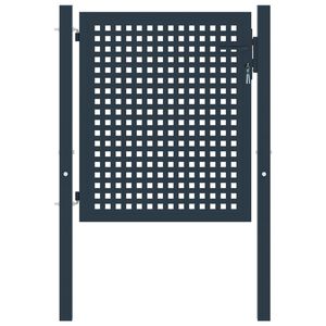 vidaXL Оградна порта, антрацит, 102x75 см, стомана