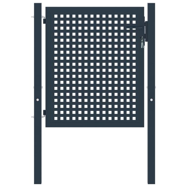 vidaXL Оградна порта, антрацит, 102x75 см, стомана