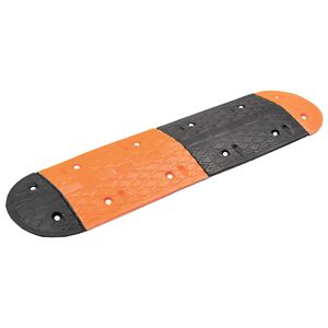 vidaXL Ограничител на скоростта, жълто и черно, 129x32,5x4 см, каучук