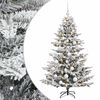 vidaXL Изкуствена коледна елха с топки 150 см 150 LED светодиода
