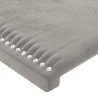 vidaXL Горна табла за легло с уши, светлосива,103x16x78/88 см, кадифе