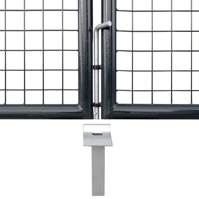 vidaXL Портална дворна врата, поцинкована стомана, 289x100 см, сива