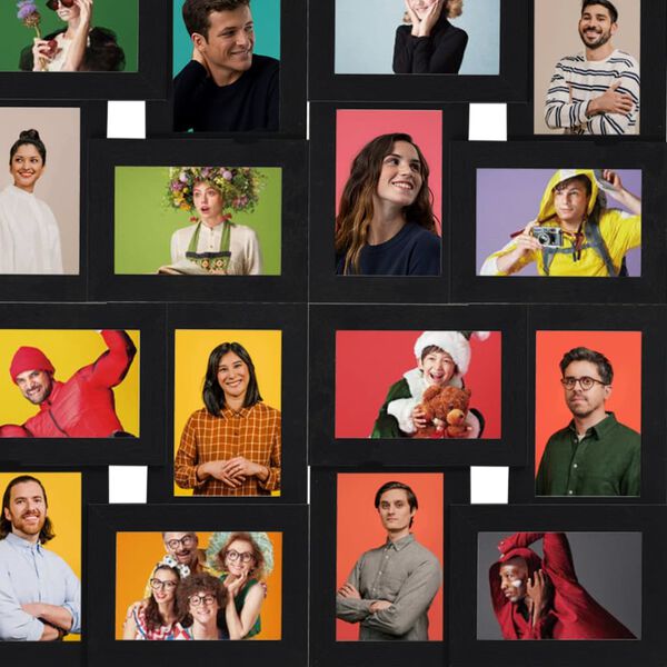 vidaXL Фоторамка колаж за 24 снимки (13x18 см), черна, МДФ