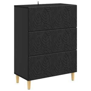 vidaXL Чекмеджетен шкаф Черно 66 x 34,5 x 90 см Инженерна дървесина