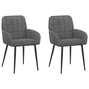 vidaXL Обедени столове 2 pcs Кадифе Тъмносиво 57 х 50 х 85 см