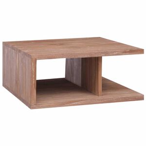 vidaXL Маса за кафе, 70x70x30 см, тиково дърво масив