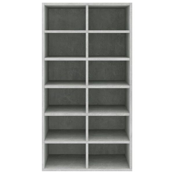 vidaXL Етажерка за обувки бетонно сива 54x34x100,5 см инженерно дърво