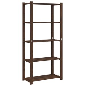 vidaXL 5-етажен стелаж за съхранение, кафяв, 80x38x170 см, бор масив