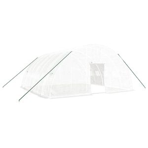 vidaXL Оранжерия със стоманена рамка бяла 36 м&sup2; 6x6x2,85 м