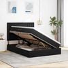 vidaXL Легло с място за съхранение и LED Черно 140 x 190 cm Кадифе