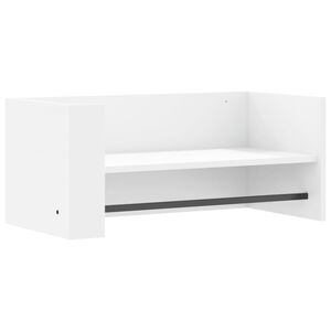 vidaXL Стенен рафт, бял, 70,5x35x30,5 см, инженерно дърво
