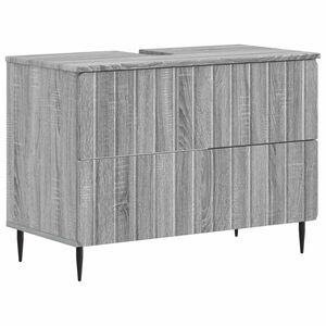 vidaXL Шкаф за мивка в баня ZWOLLE Сив Сонома 82 x 41 x 58,5 см